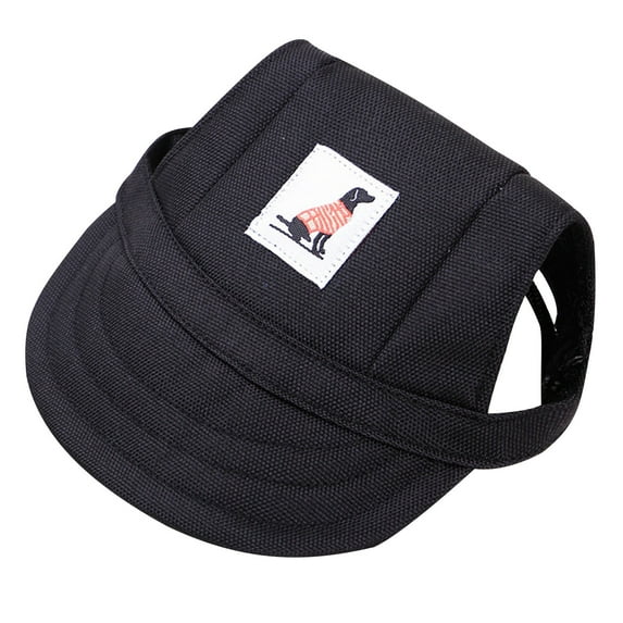 Dog Baseball Cap, Pet Sun Hat, Outdoor Canvas Summer Uv Protection Hat For Small Dogs - Canvas Material, Uv Sun Protection, Outdoor Summer Activity, Black Color, S Size Hat - For