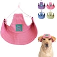 thumbnail image 1 of Dog Baseball Cap with Ear Holes, Adjustable Canvas Sun Hat for Small Medium Dogs, 1 of 7
