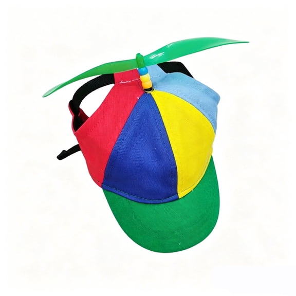 Dog Baseball Hat with Rainbow Propeller Adjustable Headband for Small Medium Large Dogs Birthday