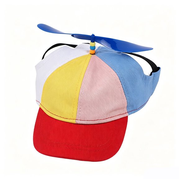 Dog Baseball Hat with Rainbow Propeller Adjustable Headband for Small Medium Large Dogs Birthday