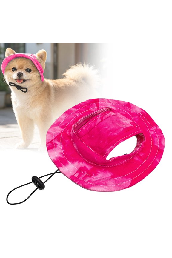 Dog Baseball Sun Cap Built-in Ear Holes Design Camping Hiking Dog Uv Sun Hat Lightweight Breathable Mesh Fabric Adjustable Drawstring Chin Strap Elastic Stretch Head Band