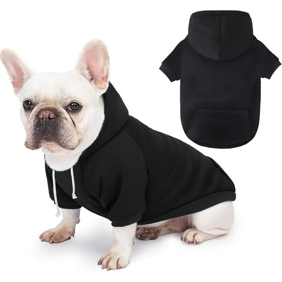Dog Basic Hoodie Ultra-Soft Dog Clothes Cold Weather Sweaters for Medium Large Dogs Breathable Cozy Fabric Pet Coat Warm Stylish Sweatshirt with Leash Hole Pocket Dogs Jacket for Cats Boys Girls
