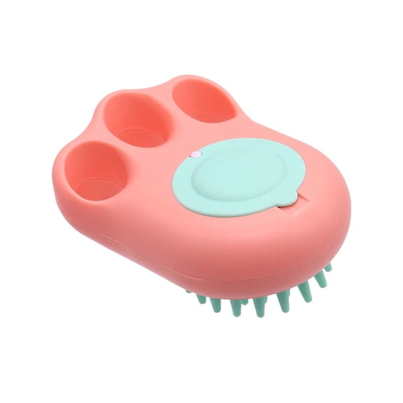 Dog Bath Brush Non with Shampoo Dispenser - Dog Grooming Products for Poodle, Pomeranian, Doverman, Golden Retriever(Pink)