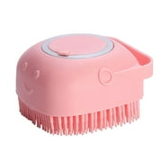 Dog Bath Brush, Pet Massage Brush, Shampoo Dispenser, Soft Silicone Brush, Rubber Bristle for Dogs and Cats Shower, Soft Pet Rub Back Brush, Shower Brush