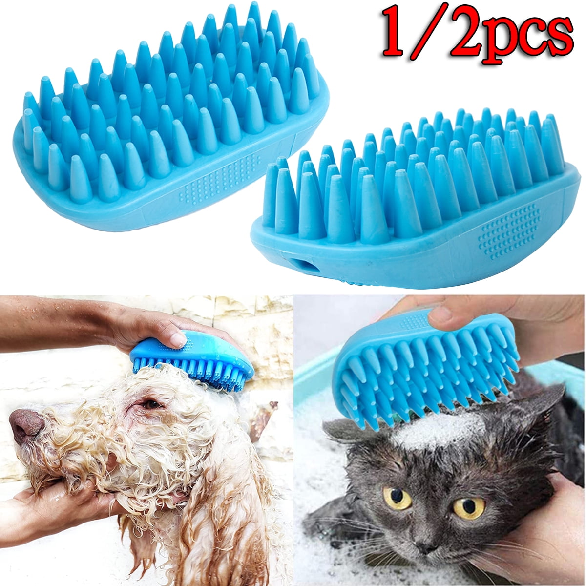  Dog Grooming Brush - Dog Bath Brush - Cat Grooming Brush - Dog  Washing Brush - Rubber Dog Brush - Dog Hair Brush - Dog Shedding Brush - Pet  Shampoo Brush