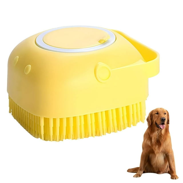 Dog Bath Brush Scrubber Dog Washing Brush Soft Silicone Dog Shampoo
