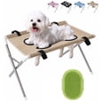 thumbnail image 1 of Dog Bath Hammock with Stand, Pet Shower Holder, Portable Detachable Dog Shower Chair with Holes for Legs, Dog Grooming Hammock for Small Dogs Bathing, Grooming + Free Pet Bathing Brush( Khaki), 1 of 10