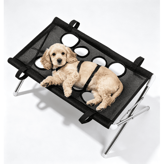Dog Bath Hammock for Grooming, 24 Inch Foldable Dog Shower Holder for Dogs and Cats Home Salon Grooming, Washable Mesh, Joint Support & Restraint