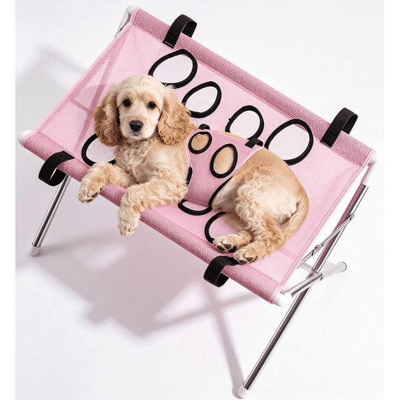 Dog Bath Hammock for Grooming, 24 Inch Foldable Dog Shower Holder for Dogs and Cats Home Salon Grooming, Washable Mesh, Joint Support & Restraint