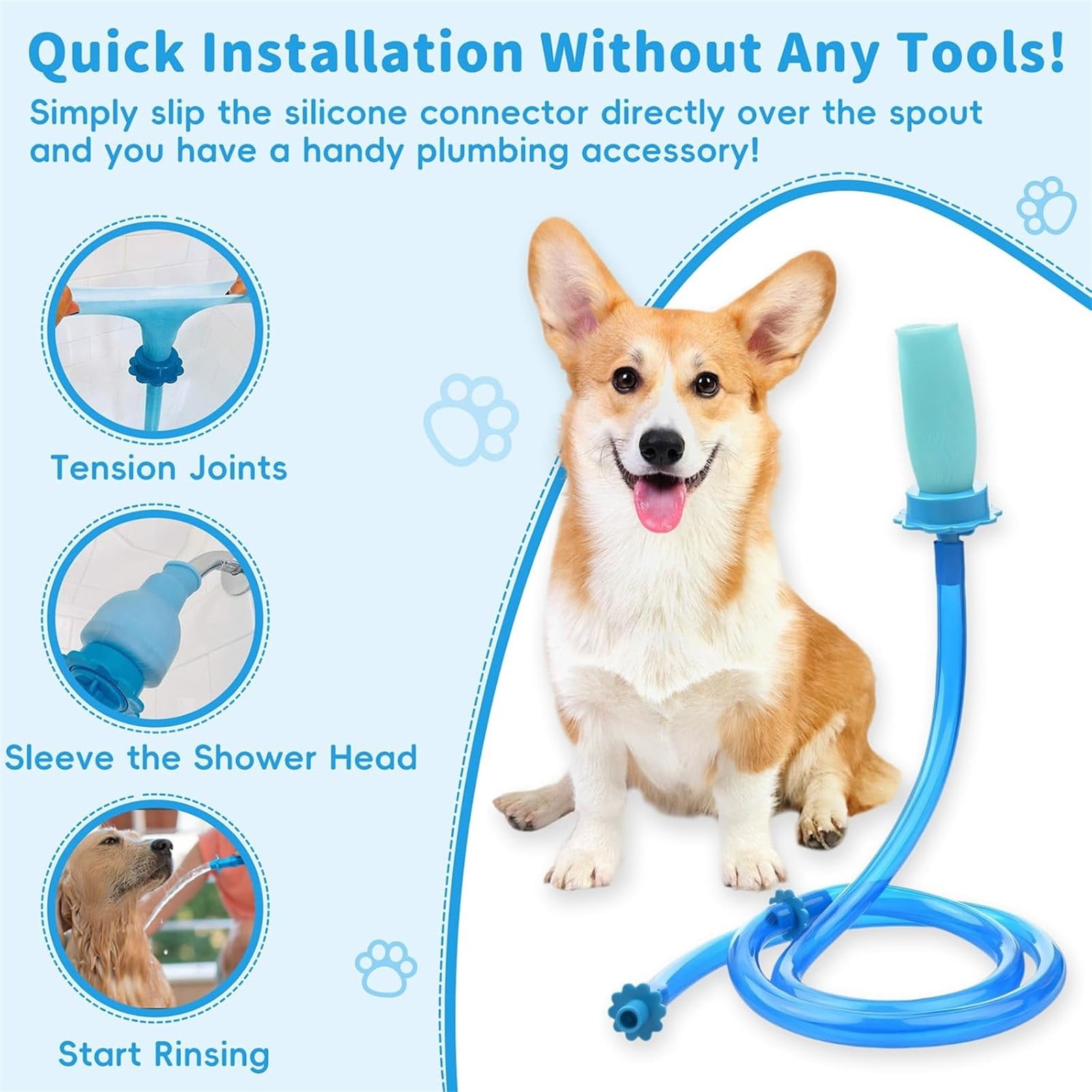 Dog Bath Hose Attachment, Indoor/Outdoor Dog Bathing Supplies Pet