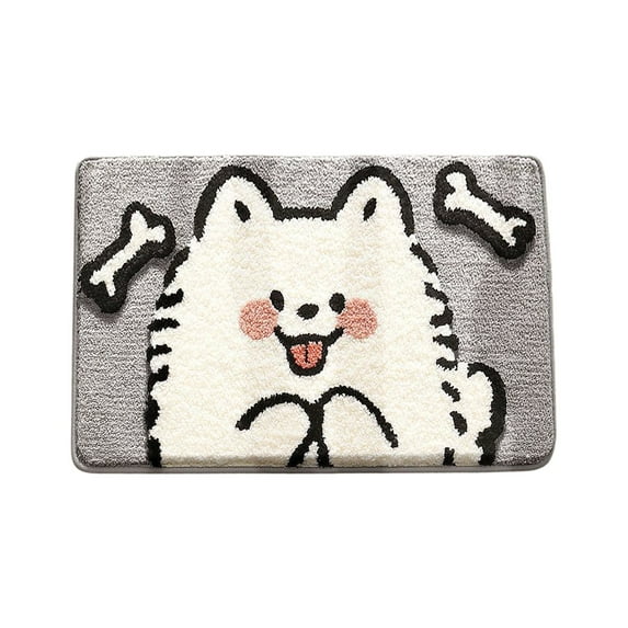 Dog Bath Mat, Cute Dog Bathroom Rug,Cute Bath Rug - Soft Area Rug, Absorbent, Non-Slip, Ideal for Dog Lover