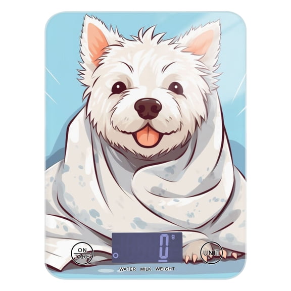 Dog Bath Towel Food Scale Digital Kitchen Scale Waterproof Tempered Glass Tare Function 11 lb for Baking Cooking Meal Prep