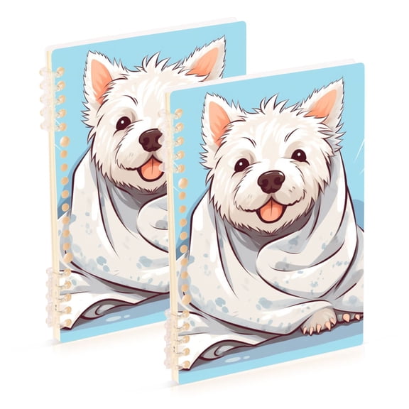 Dog Bath Towel Ring Binder Notebook Journey Note Diary College Ruled Spiral Notebook Study Loose Leaf Paper A5 60 Pages