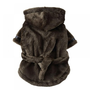 Dog Bathrobe, Puppy Robe Dog Drying Towel Robe with Hooded & Waist Belt, Easy Wear,Super Absorbent Pets Drying Coat