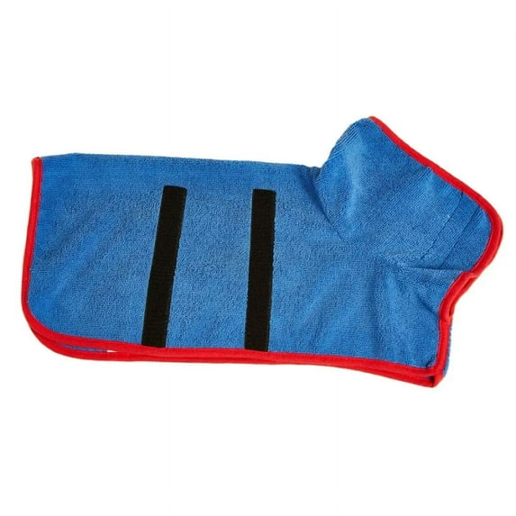 Dog Bathrobe Towel Bath Robe Pet Fast Drying Coat Soft Adjustable Absorbent Towel for Large Medium Small Dogs (blue,XS)