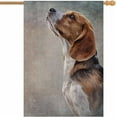 thumbnail image 1 of Dog Beagle House Flag 28 x 40 Inch Large Vertical Double Sided Portrait Oil Painting on Old Vintage Color Grunge Paper Seasonal Outside Décor for Garden Yard Farmhouse Flags, 1 of 5