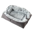 thumbnail image 1 of Dog Bed 24 Inch Orthopedic Pet Mat with Raised Edges Winter Warm Anti Anxiety Cuddler for Small Medium Dogs Washable Home Decor Friendly, 1 of 9