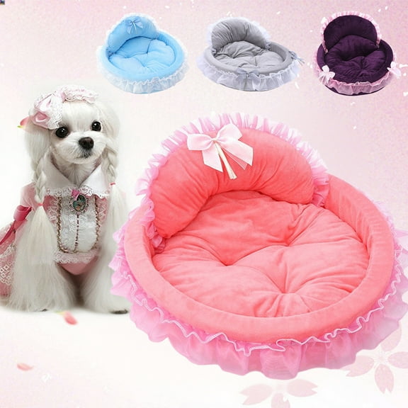 Dog Bed under $5! kkbbma Dog Bed Washable Princess Cat Couch Soft Plush Pet Sofa Nest Mat Snuggle Kitten Puppy Cave Beds Cute Cozy Kitten Doggy Kennel Cushion Small Medium Dogs Cats Sleeping Pad