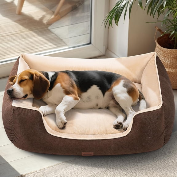 SPECSTAR Dual-Sided Orthopedic Dog Bed 36" – Cooling & Warming for Year-Round Comfort, Dual-Layer Interior Padding for Support and Softness, Waterproof & Non-Slip Bottom, Removable Washable, Brown