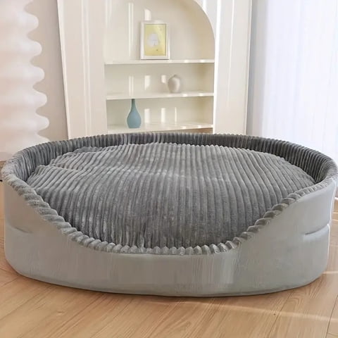 TAIMASI Dog Bed & Cat Bed, Soft Rectangle Pet Bed, Anti- Slip Bite-Resistant Pet Sofa Kennel for Cats, Puppies, and Medium Dogs - Gray, L