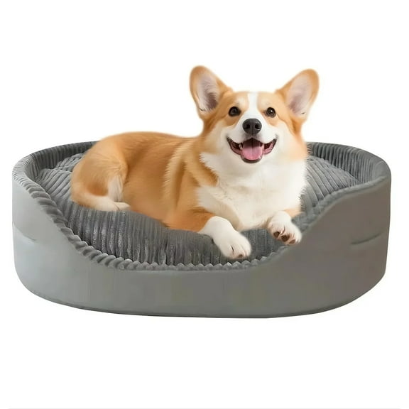 TAIMASI Dog Bed & Cat Bed, Soft Rectangle Pet Bed, Anti- Slip Bite-Resistant Pet Sofa Kennel for Cats, Puppies, and Medium Dogs - Gray, M
