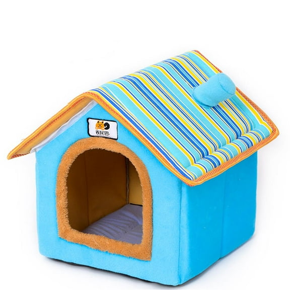 Dog Bed Cat Bed for Indoor Pet Cat House Cat Tent with Removable Washable Cushioned Pillow Easy to Clean (Blue)