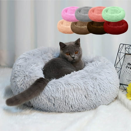 Dog Bed Cat Matters for Small Dogs Round Comfortable Sleeping Bed 11.81 Inch With Raised Rim Soft Filling Water Resistant Bottom