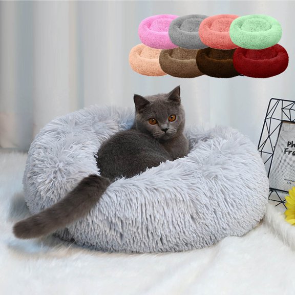 Dog Bed Cat Matters for Small Dogs Round Comfortable Sleeping Bed 11.81 Inch With Raised Rim Soft Filling Water Resistant Bottom