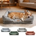 thumbnail image 1 of Dog Bed for Cats & Dogs with Reversible Removable Cover, Non-Slide Bottom & Machine Washable Pad, Suitable for Crate Floor Travel, 17.7x15x5.5in by MPOISVA, 1 of 5