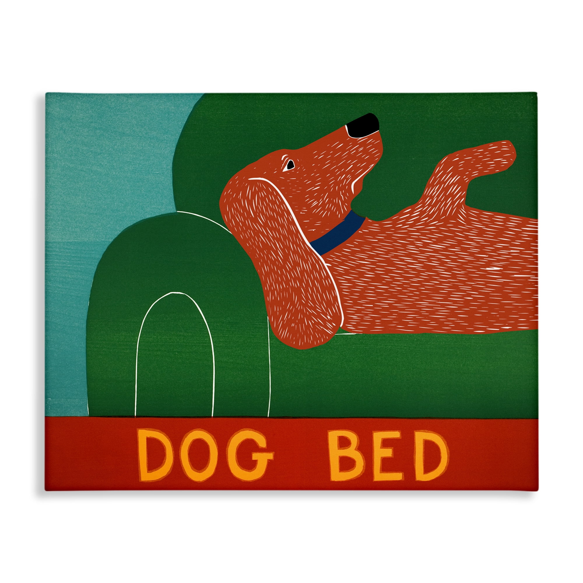 Dog Bed Couch Canvas Wall Art, design by Stephen Huneck