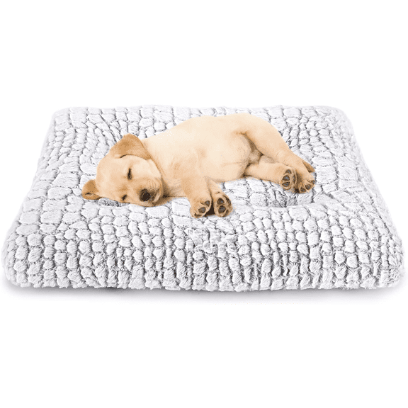 Dog Bed Crate Pad - Soft Fluffy Pet Cushion Mat for Small Dogs, Anti-Slip Comfy Kennel Pad for Puppy Crates