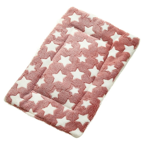 Dog Bed Crate Pad Ultra Soft Pet Bed with Cute Star Print Washable Crate Mat for Large Medium Small Dogs Reversible Fleece Dog Crate Kennel Mat Cat Bed Liner 19.3 x 12.6 Inch