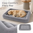 thumbnail image 1 of Dog Bed for Crate Washable Medium Dog Bed 24 Inch Washable Dog Bed Bolster Dog Bed Pad for Dog Crate Soft Plush Comfort Pet Mattress for Medium Dogs Gray, 1 Pack, 1 of 8