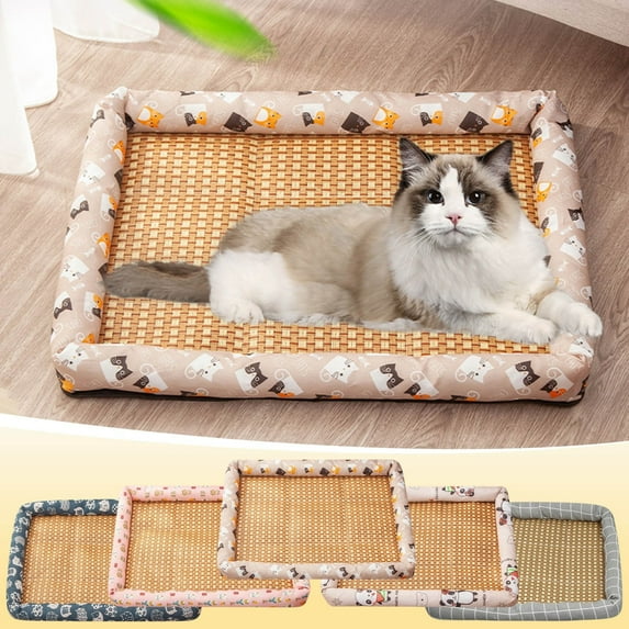 Dog Bed Dogs Bed Calming Cats Bed Dogs Pet Beds Cats Dog Bed Summer Cooling Bed Puppy Pet Mat Pad House Comfortable Padded Soft Mat Pet Beds For Sleeping