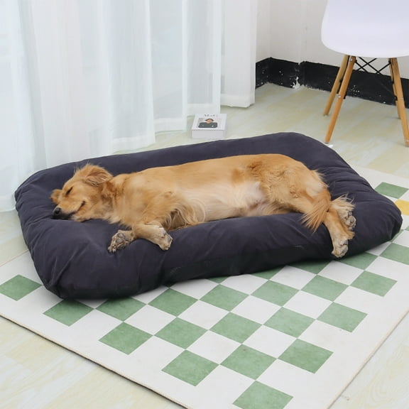Dog Bed For Crate,Winter Thickened Warm Dog Kennel Removable Washable Dog Mats Medium And Large Dogs Corduroy Pet Kennel Non Slip Stain Resistants