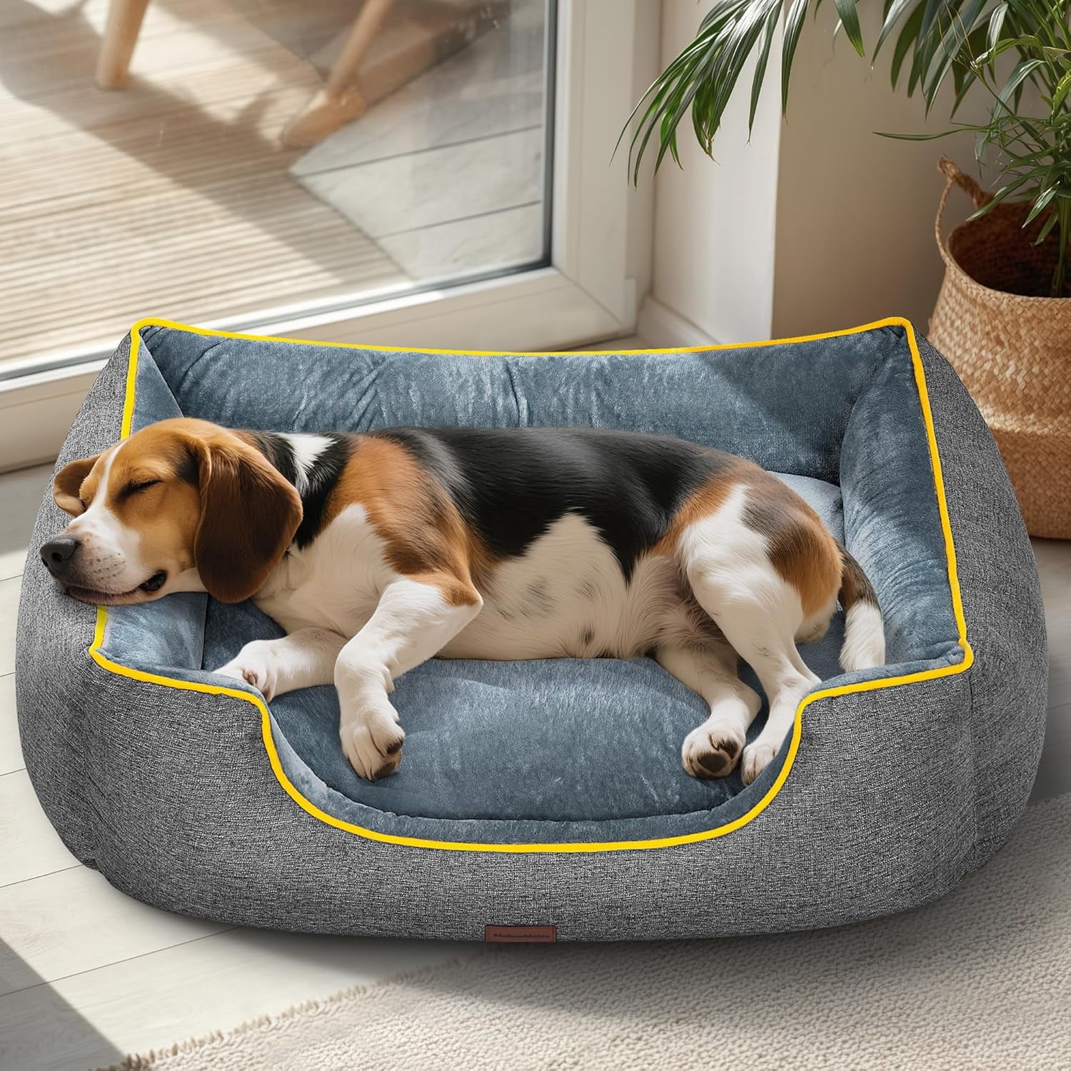 SPECSTAR Orthopedic Dog Bed for Medium Dogs 36", Year-Round Comfort with Cooling/Warming, Dual-Layer Interior Padding for Support and Softness, Waterproof & Non-Slip Base, Removable Washable, Grey