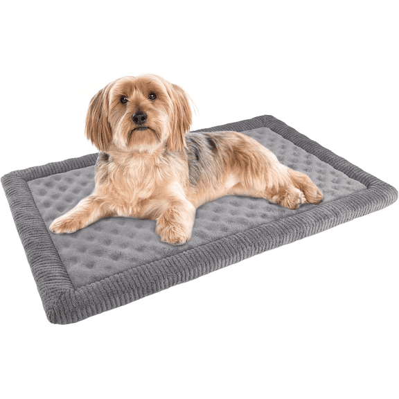 Dog Bed Kennel Pad Crate Mat Washable Chew Proof Orthopedic Padding Grey New
