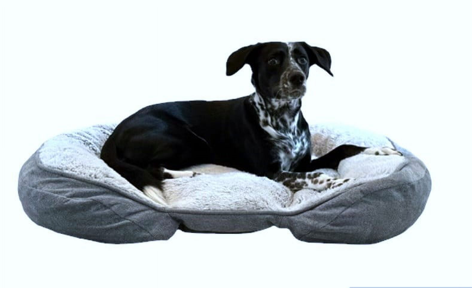 Dog Bed King Large Gray Comfort Dog Bed - 38W x 30L x9H". Oval. Memory ...