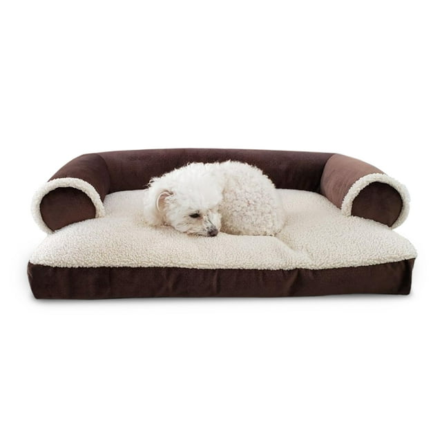 Dog Bed King Orthopedic Medium, Brown Sofa Style Dog Pet Bed For Small