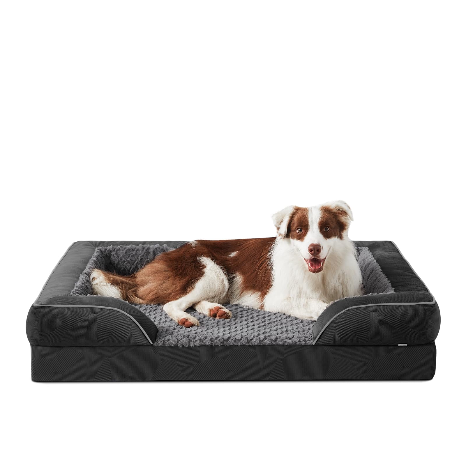 Dog Bed Large Black 35"x25"x6.5" Orthopedic Egg-Crate Foam Washable