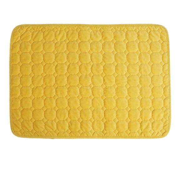 Dog Bed Large Breed, Large Bed for Dog, 35X28 In, Corduroy, Thick Padding, Machine Cleanable, Yellow, Non Slip Backing, 1 Pc
