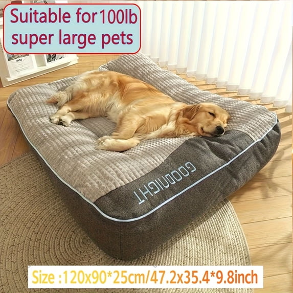 Dog Bed for Large Dogs, Dog Mattress with Pillow for Crate Kennel, Sofa Pet Bed, Super Soft Pet Bed for Medium, Jumbo, Small Dogs Breeds (Grey, XX-Large:(47.24" L x 37.4" W x 8.27" Th)