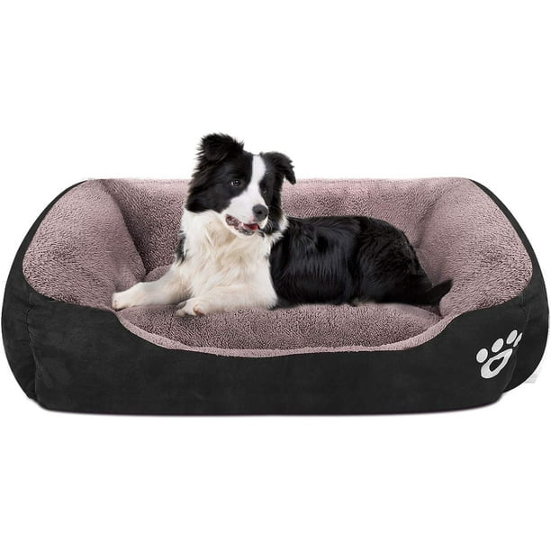 Dog Bed Machine Washable Rectangle Breathable Soft Fiber with Nonskid