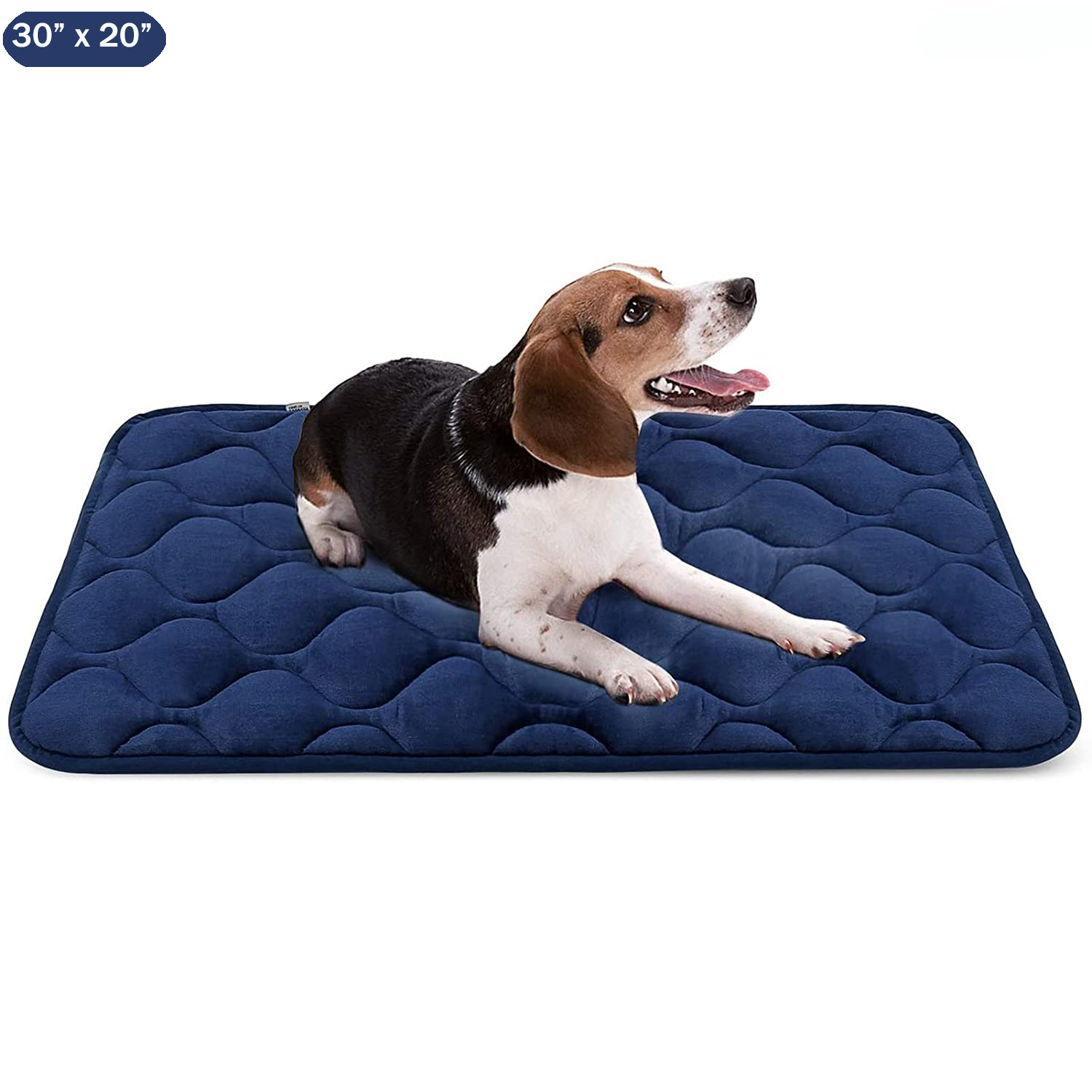 Best Pet Supplies Heavy Duty Pet Crate Mat Navy Blue, Double Sided