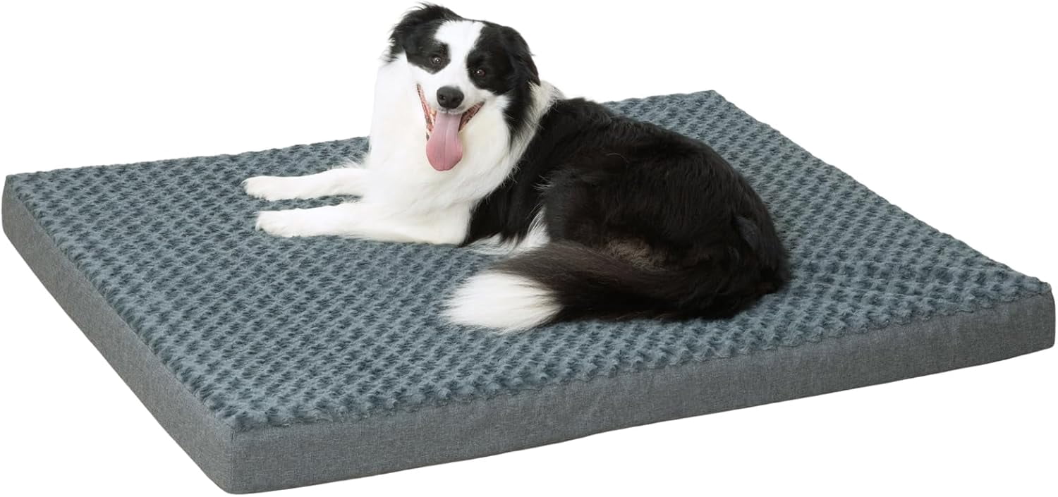 Dog Bed Mat Plush 3.5in Orthopedic Pad for Large Dogs up to 90 lbs Waterproof Removable Cover Machine Washable for Extra Large Dogs