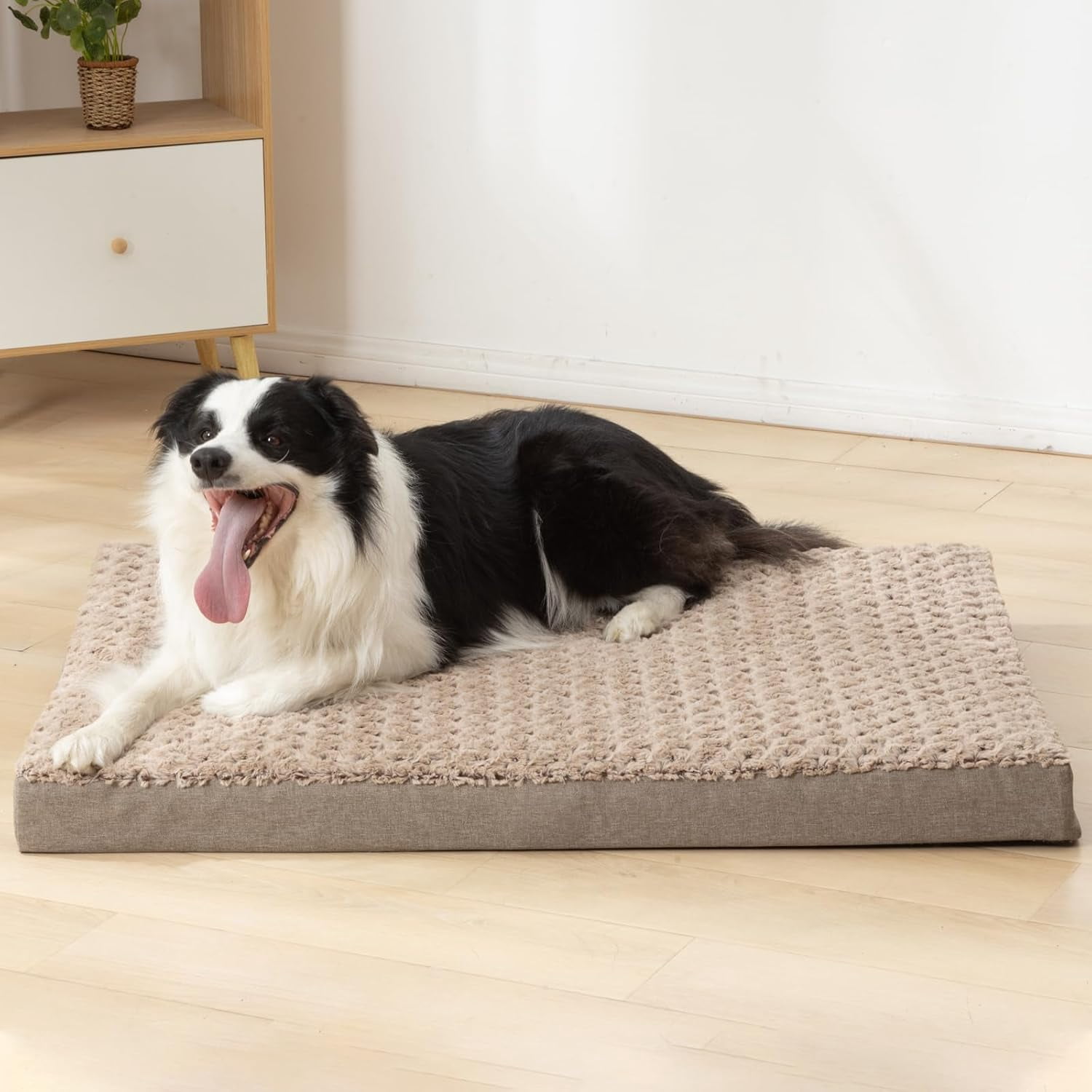Dog Bed Mat Plush 4in Orthopedic Pad for Large Dogs up to 150 lbs Waterproof Removable Cover Machine Washable for XXXL Dogs