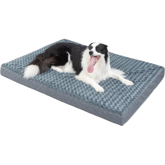 Dog Bed Mat Plush 4in Orthopedic Pad for Large Dogs up to 150 lbs XXXL Large Waterproof Plush & Removable Cover Machine Washable for Gaint Dogs