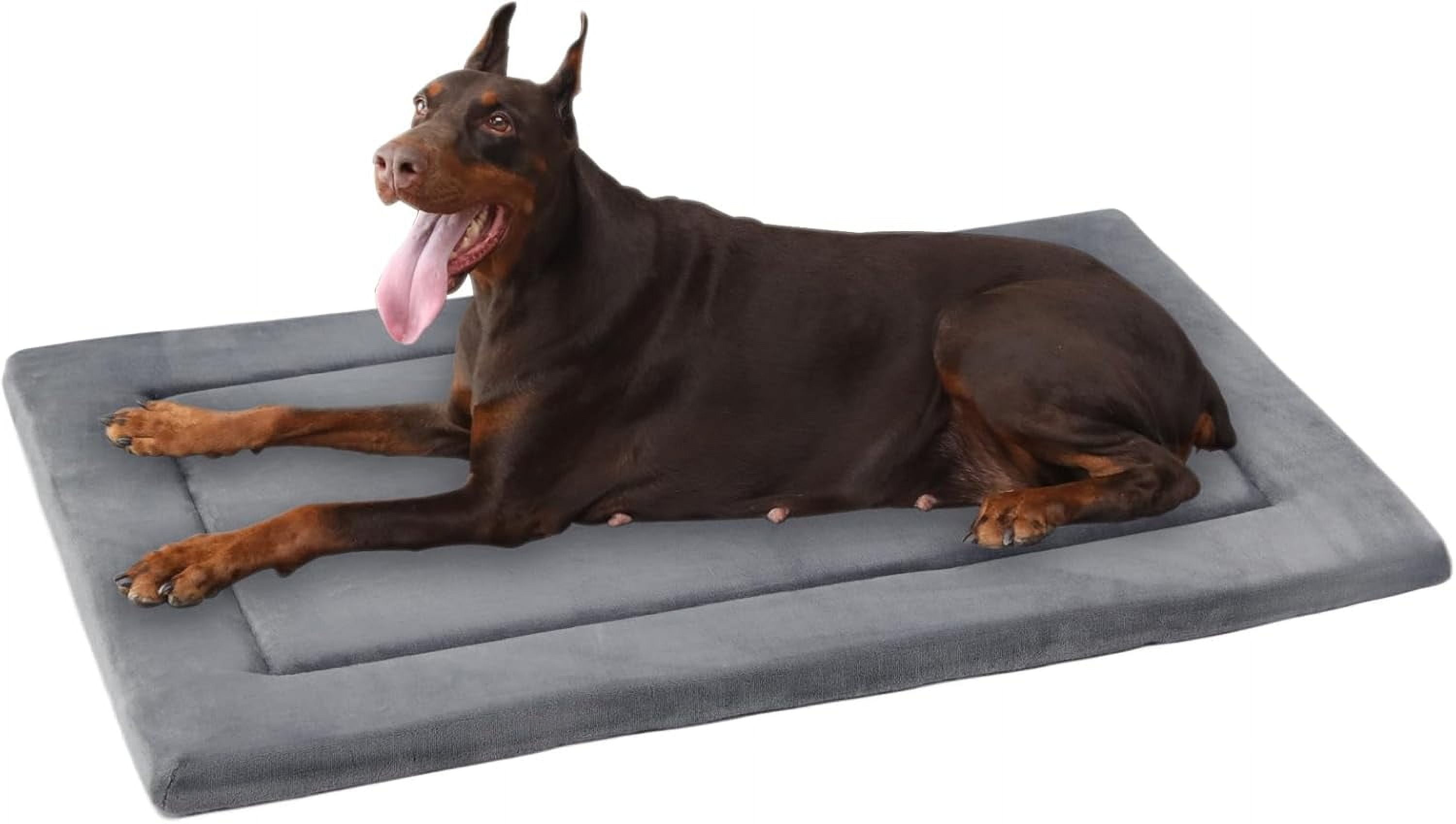 Dog Bed Mat a for XXL Dogs up to 110 lbs, Fits 48x30 Basic Crate Dog Bed Mat for Crate 1.1in Slim Cooling Pad Reversible Flannel & Waterproof Canva for XXL Dogs up to 110 lbs, Fits 48x30