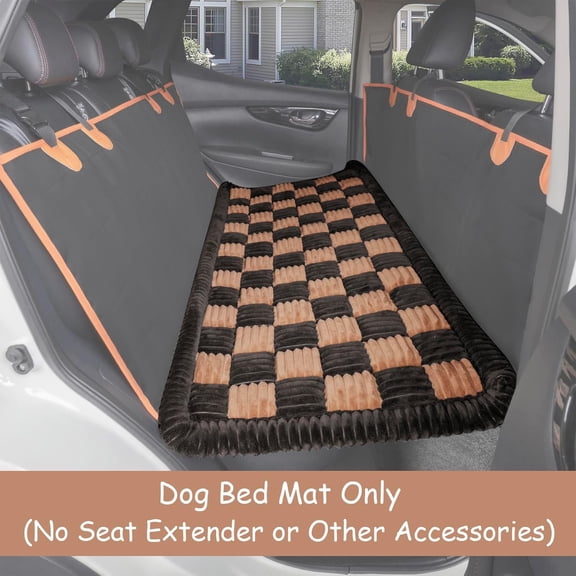 Dog Bed Mat for Trucks Non-Slip Car Back  Extender Soft Furry Travel Pet Mat Washable Custom Fit Brown