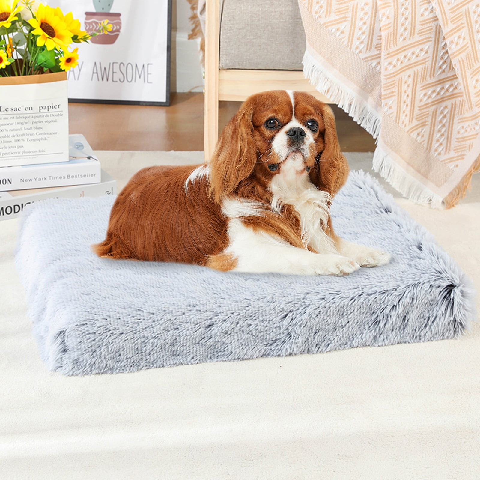 Dog Bed Mattress for Dog Crate, Orthopedic EggCrate Foam Dog Bed with